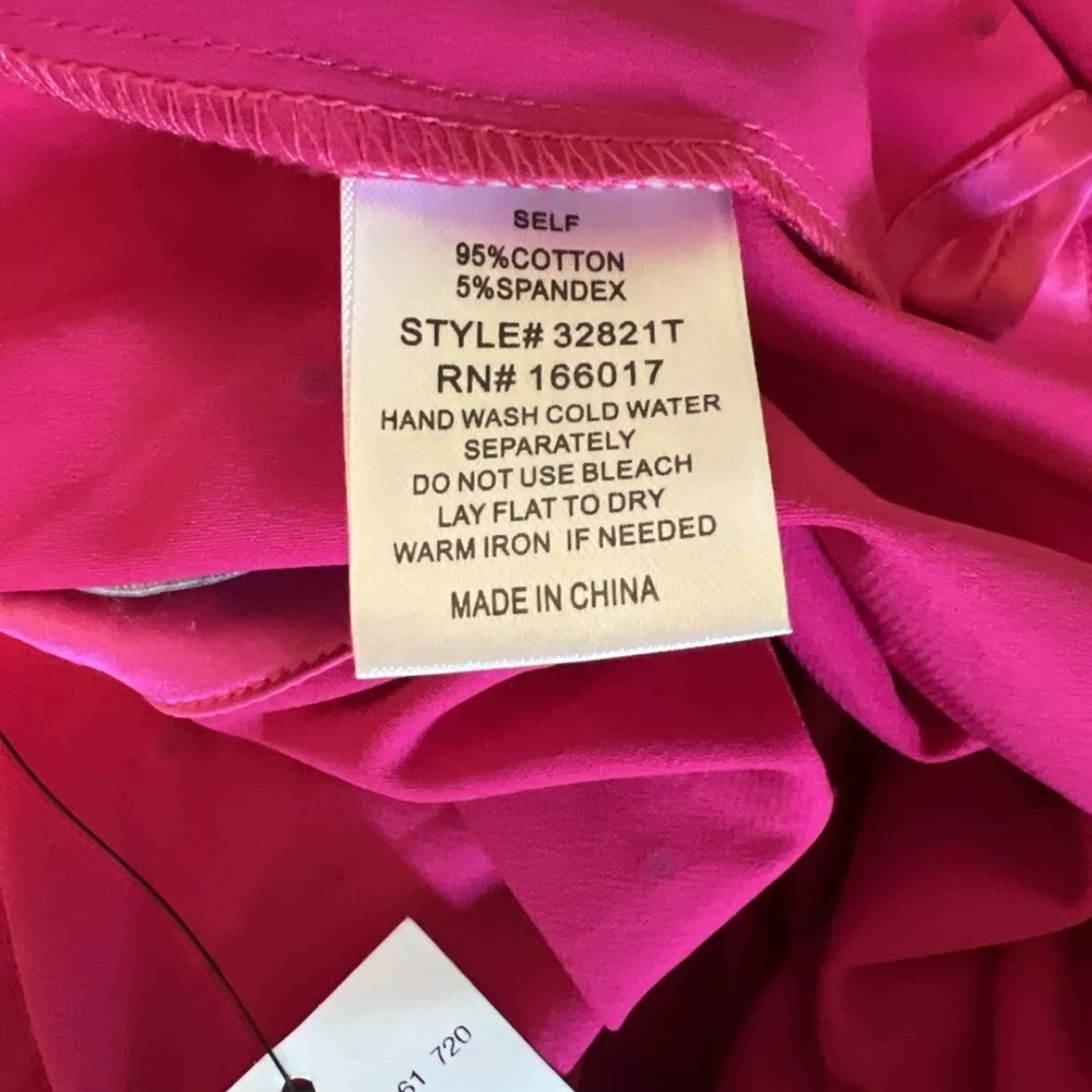 Blue B. NEW WOMAN PINK SATIN EFFECT SHIRT Rhinestone LONG SLEEVE SIZE S - Picture 5 of 5
